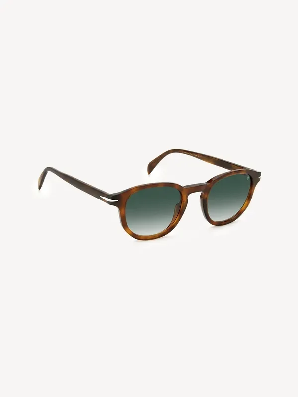 Eyewear by David Beckham Round Havana and Silver Sunglasses Seasons