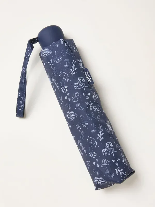 FatFace Navy Moth Print Umbrella