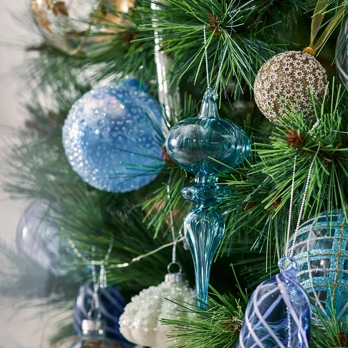 Finial Drop Blue Luxe Ornament