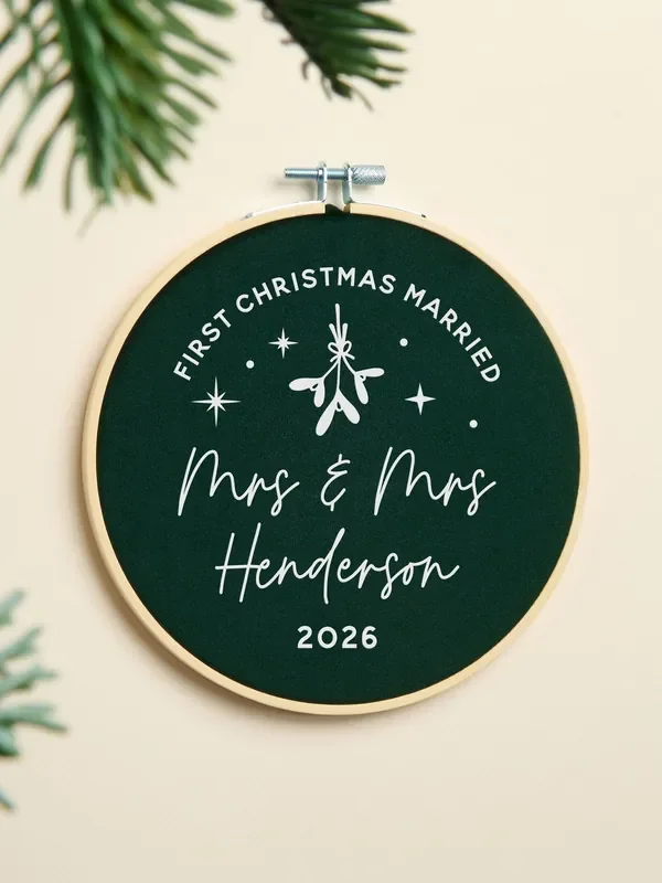 First Christmas Married Velvet Hoop by No Ordinary Gift