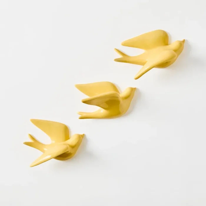Flying Swallow Lemon Birds Set of 3
