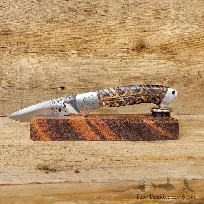 Folding Pocket Clip Knife with Genuine Pinecone Handle For Sale