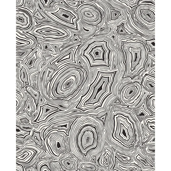 Fornasetti Malachite Wallpaper, White & Black