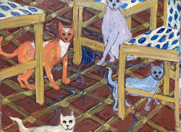 Four Cats and Three Chairs