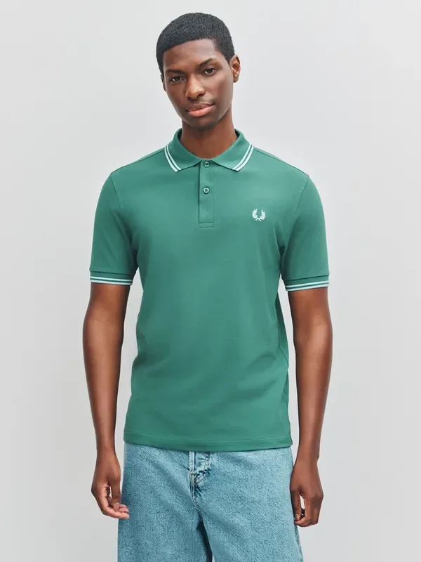 Fred Perry Green Dark Tipped Polo Shirt