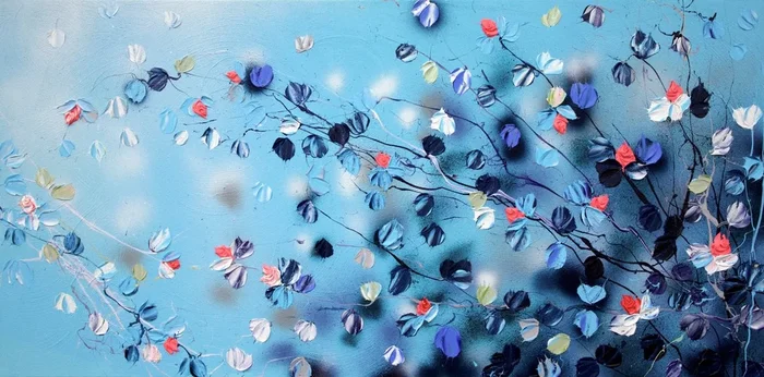 “Fresh Floral” (2023) Acrylic painting by Anastassia Skopp