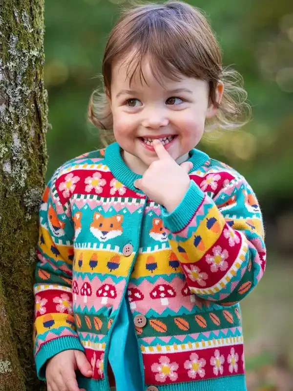 Frugi Blue Robyn Fairisle Cardigan