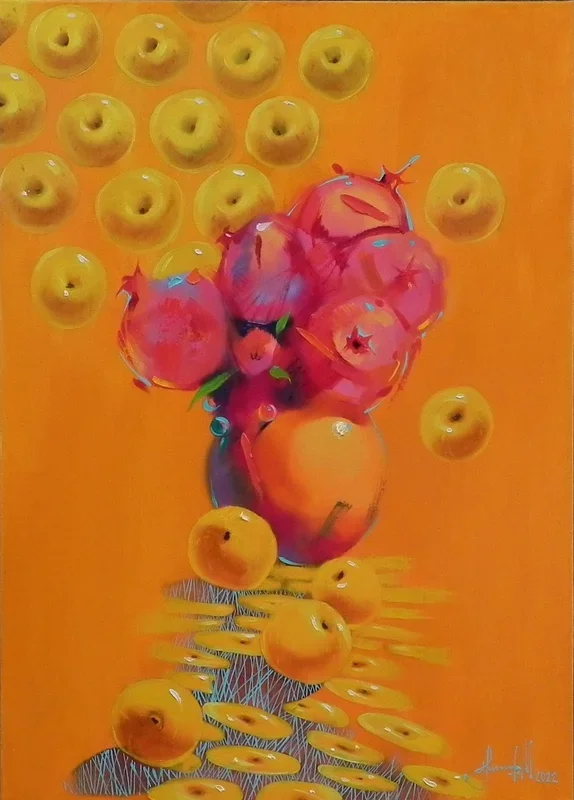 “Fruits of the Sun” (2022) Oil painting by Mykhailo Novikov