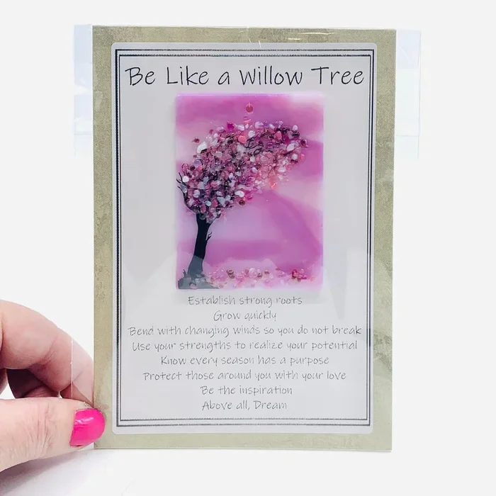 Fused Glass “Be Like a Willow Tree” Suncatcher 8