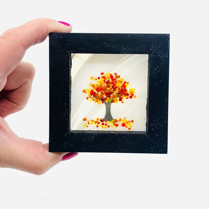 Fused Glass Tree of Life Shadow Box 108