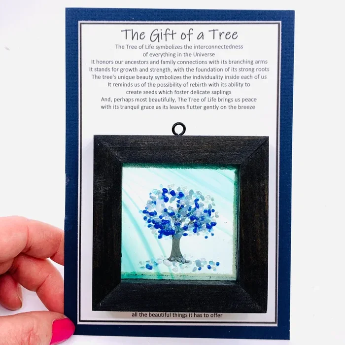 Fused Glass Tree of Life Shadow Box 44