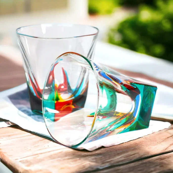 Fusion Short Juice, Water, Whiskey Glass, Set of 2, Made In Italy