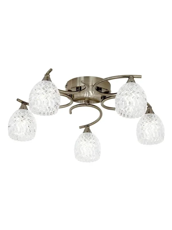 Gallery Home Antique Brass Bowen 5 Ceiling Lamp