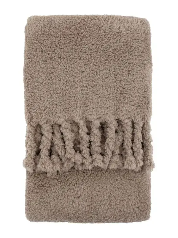 Gallery Home Black Fringed Teddy Throw