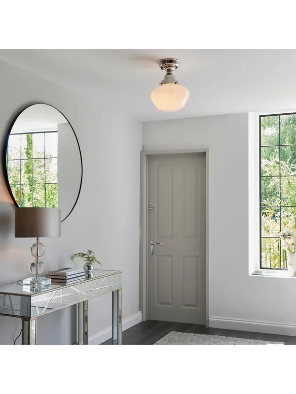 Gallery Home Bright Nickel Camberley 1 Light Ceiling Light