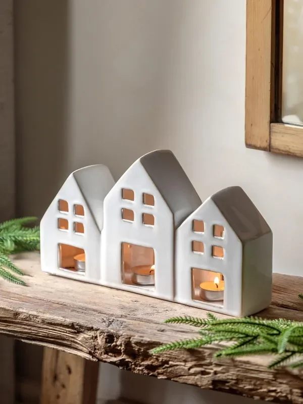 Gallery Home Ceramic Houses Tealight Holder