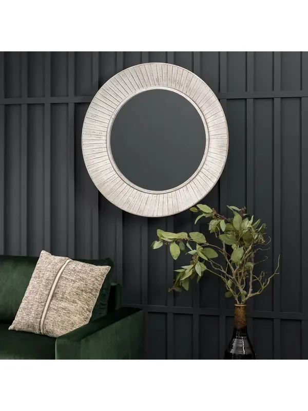 Gallery Home Cream Ramilla Round Mirror