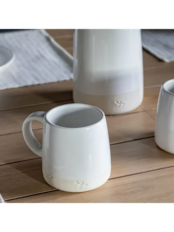 Gallery Home Set of 4 White Bumble Mugs