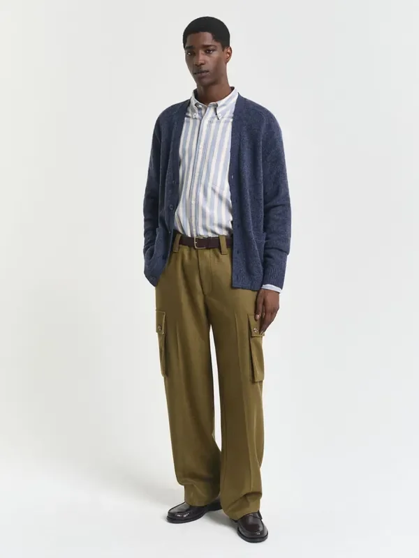 GANT Blue Wool Blend V Cardigan