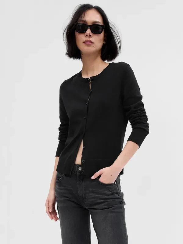 Gap Black Crew Neck Cardigan
