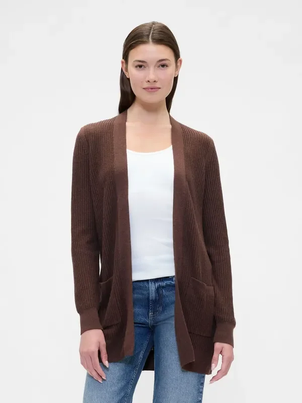 Gap Brown Long Open Cardigan