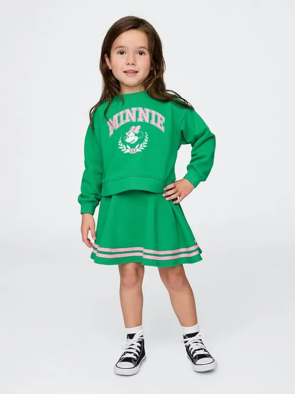 Gap Green Minnie Mouse Disney VintageSoft Sweatshirt and Skort Set (6mths-5yrs)