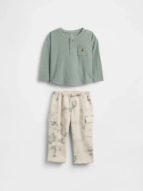 Gap Green Pocket Henley Outfit Set (0-24mths)