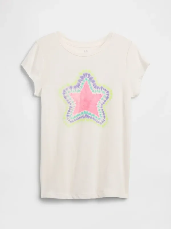 Gap White Star Graphic Short Sleeve T-Shirt (4-13yrs)