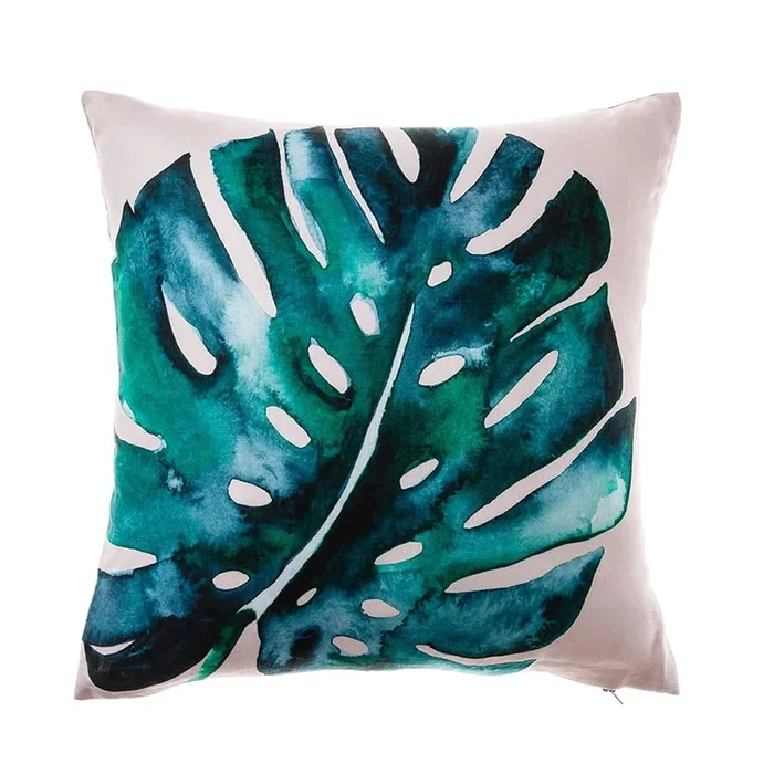 Gardenia Linen Monstera Cushion