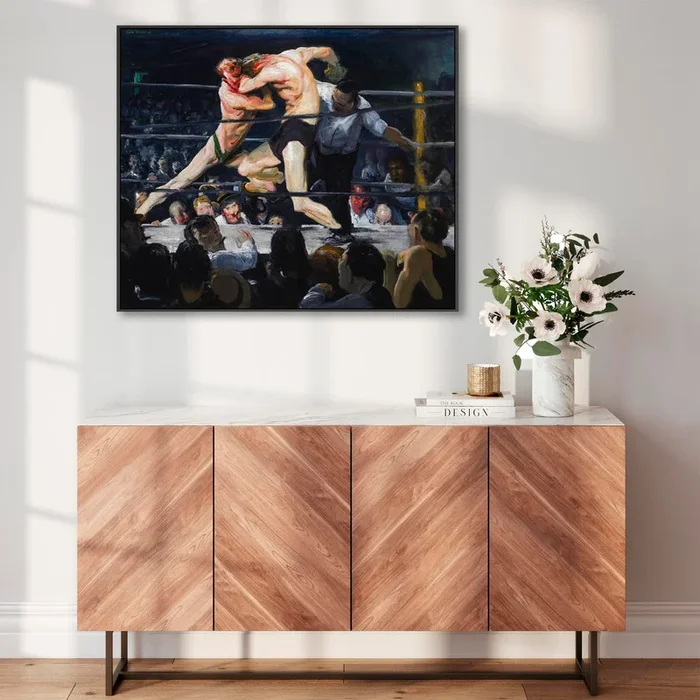 George Wesley Bellows Framed Wall Art Print Canvas Fighting Stag at Sharkeys Boxing
