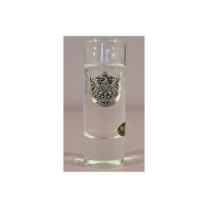 German Vodka Glass with Metal Eagle Crest