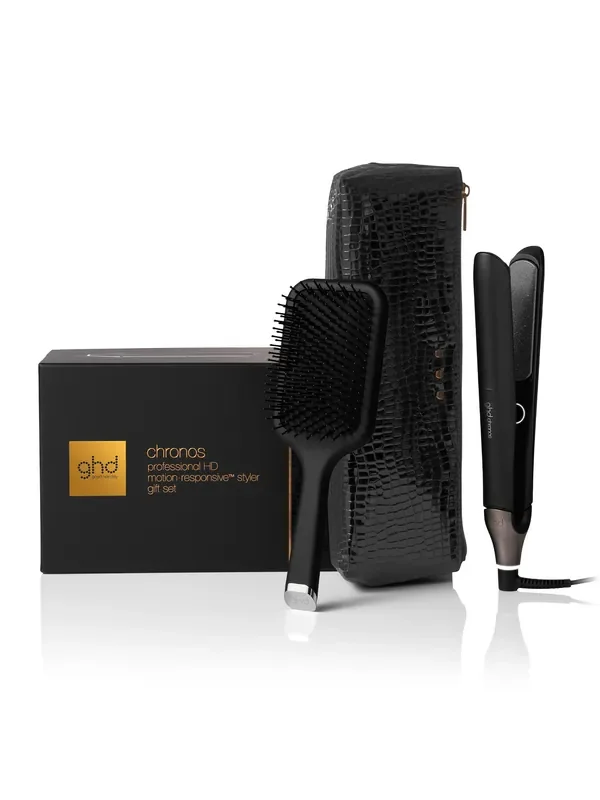 ghd Chronos Styler Gift Set With Paddle Brush And Styler Bag