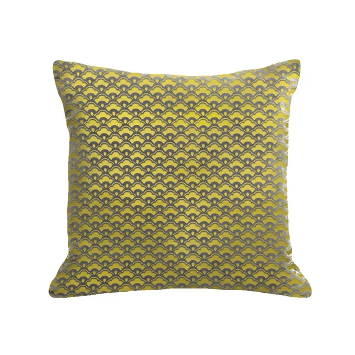 Gilded Luxe Cherry Blossom Pillow – Gold on Platinum