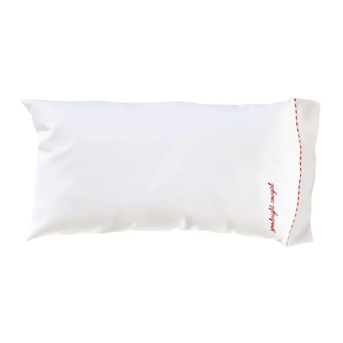 Goodnight Cowgirl Pillowcase in Red – Queen