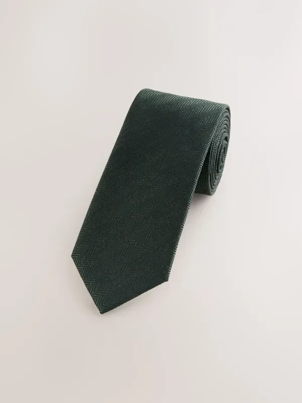 Green Textured Tie