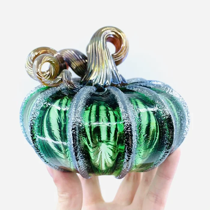 Green Tinsel Pumpkin