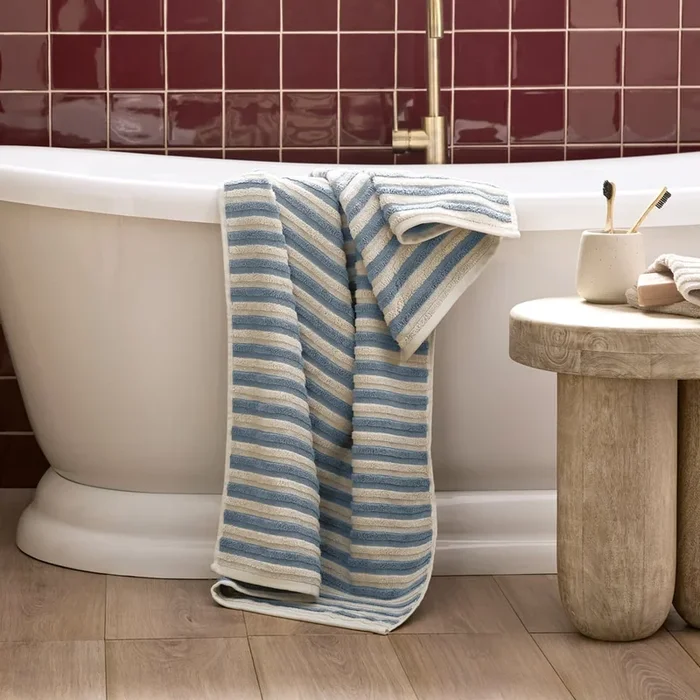 Greenwich Sea Blue Stripe Towel Range