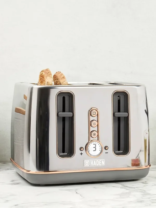 Haden Chrome Rose Gold 4 Slice Toaster