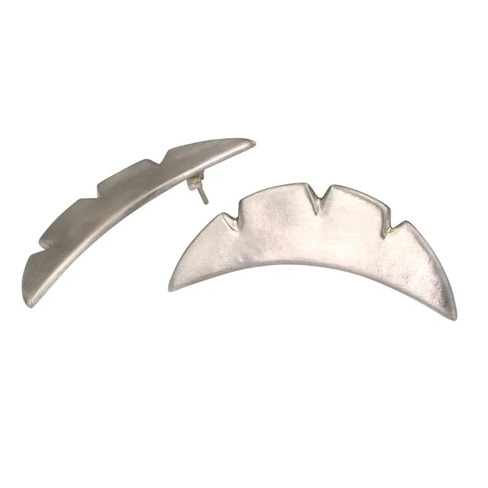 Half Moon Shields Earrings – Sterling Silver