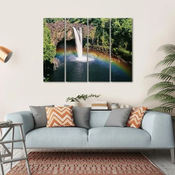 Hawaii Rainbow Falls Canvas Wall Art