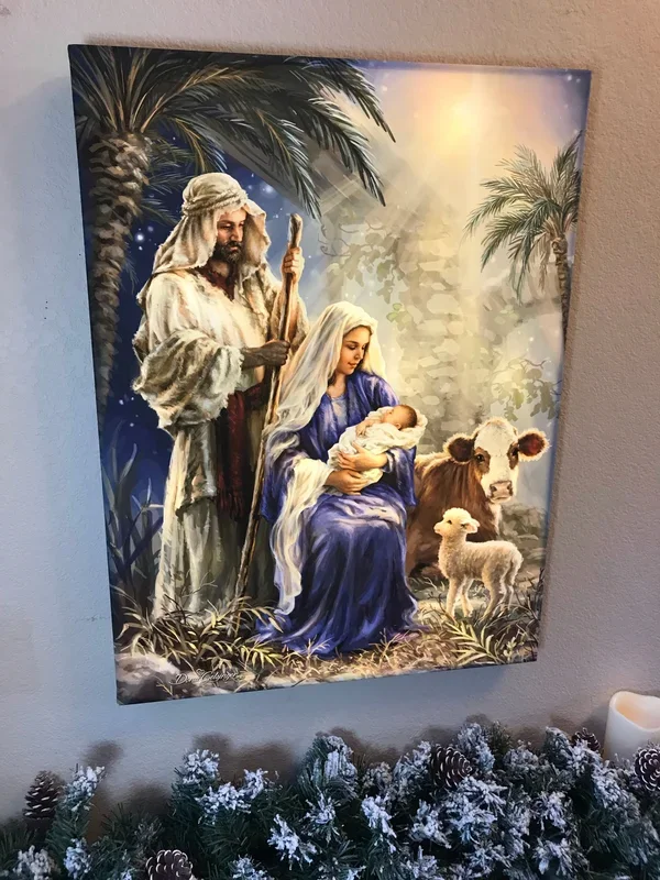 Holy Night 18×24 Fully Illuminated LED Wall Art