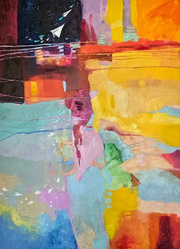 I opened a window in the sky (2024) Oil painting by Simon Tünde