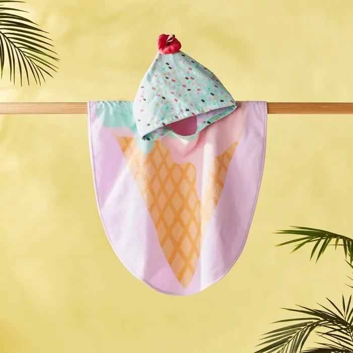 Icecream Small Beach Hooded Towel