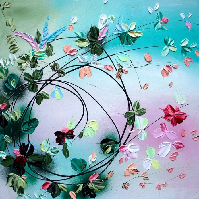 “Improvisation” (2023) Acrylic painting by Anastassia Skopp