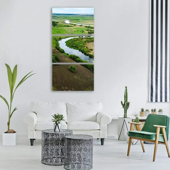 Inner Mongolia Wetlands Vertical Canvas Wall Art