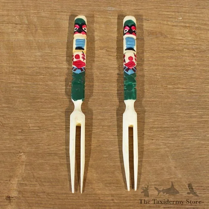 Ivory Carved Fork Set For Sale