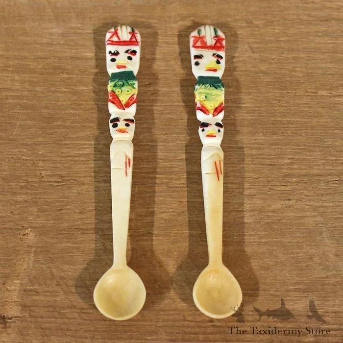 Ivory Carved Spoon Set For Sale