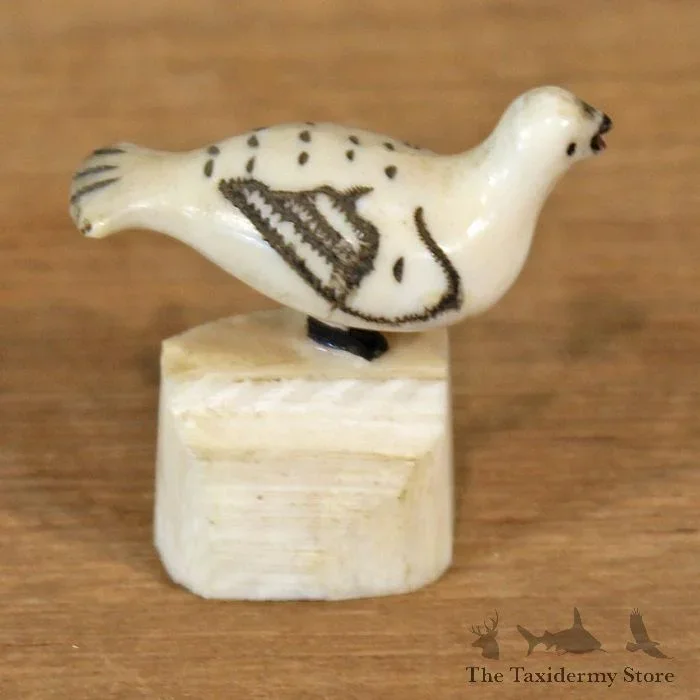Ivory Ptarmigan Bird Figurine For Sale
