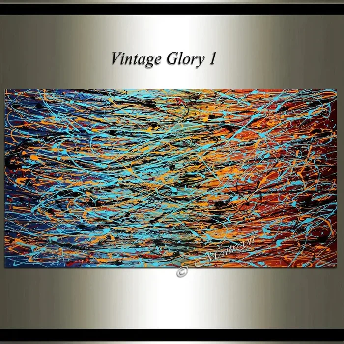 Jackson Pollock Red Painting Fathers Day Gifts large abstract art Modern Wall Decor – Vintage Glory 1