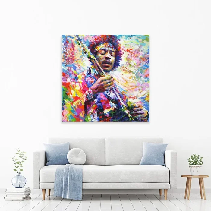 Jimi Hendrix Square Canvas Print